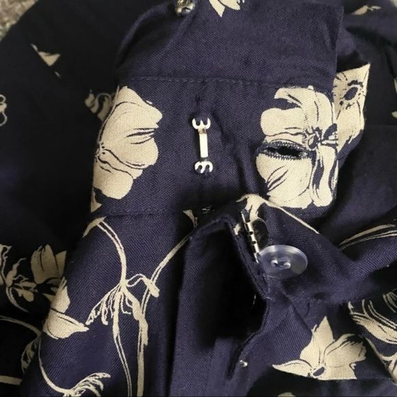 Urban Outfitters Navy/Off-White Floral Diane Paperbag Wide Leg Pants - Picture 8 of 10